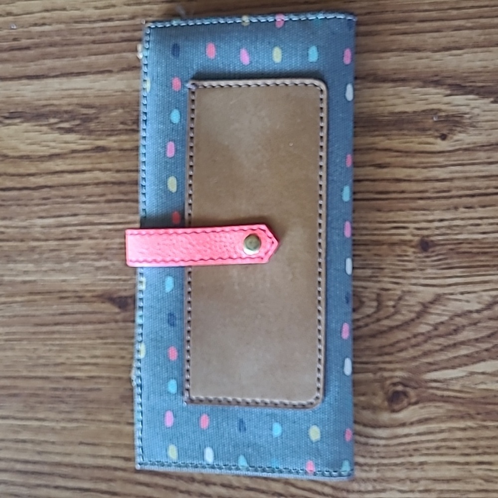 Vintage Fossil Brand Colorful Dot Large Wallet